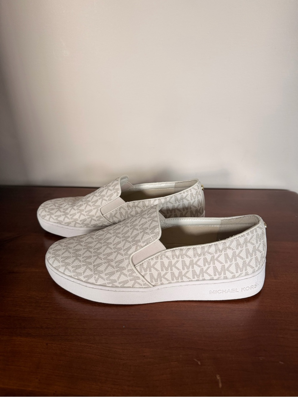 Michael Kors Women’s KEATON Slip-On Sneakers in Light Beige
